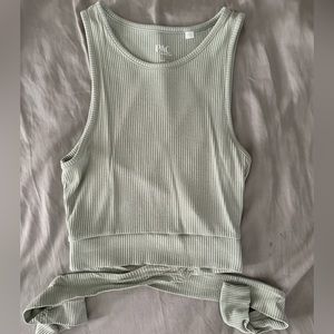 Tilly’s light green tie-back tank top